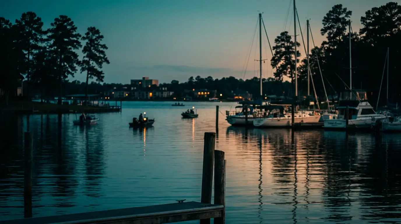 Conroe, Texas at dusk