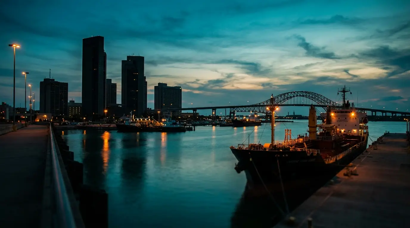 Corpus Christi, Texas at dusk