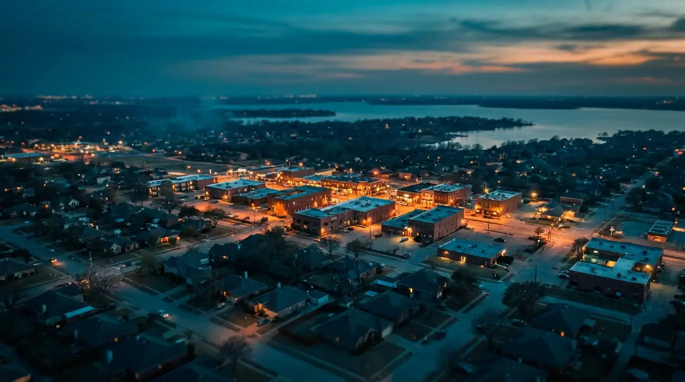 Garland, Texas at dusk